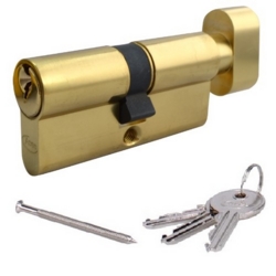 ASEC BRASS EURO PROFILE 80mm CYLINDER & TURN 35/45